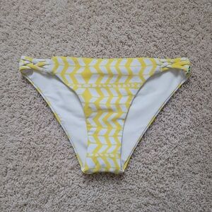 Mara Hoffman Yellow White Zig Zag Swim Bikini Bottoms S Summer Beach Vacation